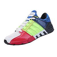 Running Shoes Men\'s Shoes PU / Tulle Athletic Sneakers Athletic Sneaker Flat Heel Lace-up Green / Black and Red / Black and White