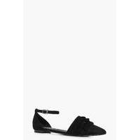 ruffle trim pointed ballet black