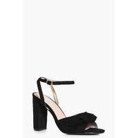 ruffle trim peeptoe heels black