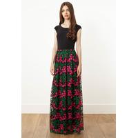 Ruby Ray Embroidered Maxi Dress with Floral Skirt