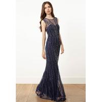 Ruby Ray Linea Beaded Maxi Dress in Midnight Blue