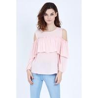 RUFFLE COLD SHOULDER TOP