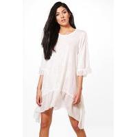 Ruffle Hem Dress - white