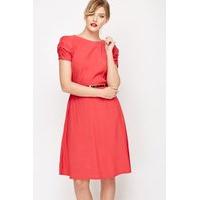Ruched Sleeve Belted Dress