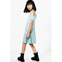 Ruffle Detail Swing Dress - mint