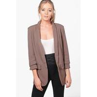 Ruched Sleeve Blazer - grey