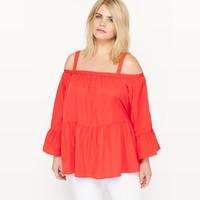 ruffled cold shoulder top