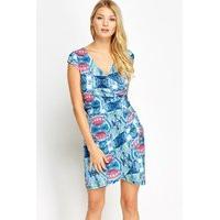 Ruffled Sided Mixed Print Dress