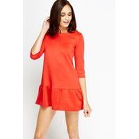 Ruffle Hem Mini Red Dress