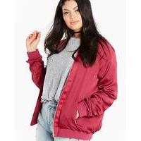 Ruched Sleeve Bomber Jacket