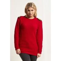 Ruth Chunky Knit Shoulder Stud Jumper