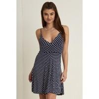 ruby v neck polka dot skater dress