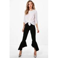 Ruffle Hem Trouser - black