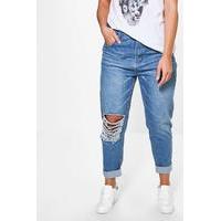 ruby high rise rip boyfriend jean blue