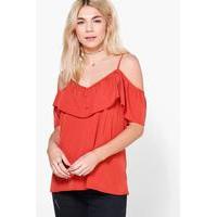 Ruffle Front Woven Cami - spice