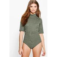 Ruri Rib T-Shirt Bodysuit - khaki