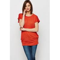 Ruched Side Hem Fine Knit Top