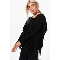 Ruffle Jumper - black