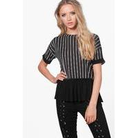 Ruffle Stripe T-Shirt - black