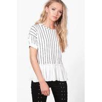 Ruffle Stripe T-Shirt - white