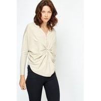 ruched zip front top