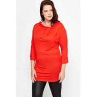 Ruched Neck Red Top