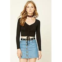 Ruched-Front Crop Top