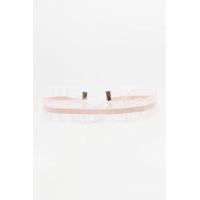 Ruffle Choker Necklace, PINK