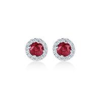 ruby and diamond stud earrings