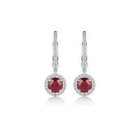 ruby and diamond drop earrings