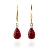 Ruby and Diamond Drop Earrings 6.6ctw in 9ct Gold