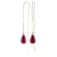 Ruby Scintilla Briolette Earrings 6.6ctw in 9ct Gold