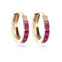 Ruby Huggie Earrings 1.3ctw in 9ct Gold