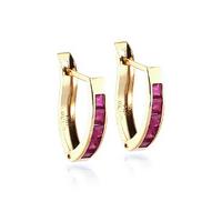 Ruby Acute Huggie Earrings 1.3ctw in 9ct Gold