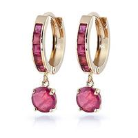 Ruby Huggie Earrings 3.3ctw in 9ct Gold