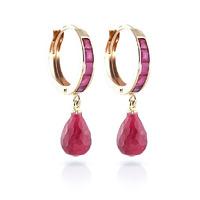 Ruby Droplet Huggie Earrings 7.8ctw in 9ct Gold