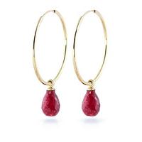 Ruby Briolette Earrings 6.6ctw in 9ct Gold