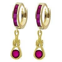 Ruby Loop Knot Huggie Earrings 1.3ctw in 9ct Gold