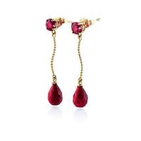 Ruby Lure Drop Earrings 7.9ctw in 9ct Gold