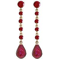 Ruby by the Yard Drop Earrings 31.6ctw in 9ct Gold