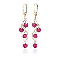 Ruby Dream Catcher Drop Earrings 4.0ctw in 9ct Gold