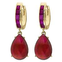 Ruby Droplet Huggie Earrings 1.3ctw in 9ct Gold