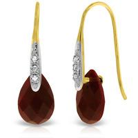 Ruby and Diamond Drop Earrings 8.0ctw in 9ct Gold