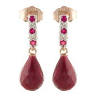 ruby and diamond stud earrings 684ctw in 9ct rose gold