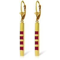 Ruby Bar Drop Earrings 0.7ctw in 9ct Gold