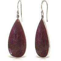 Ruby Drop Earrings 40.0ctw in 9ct White Gold