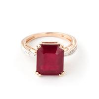 Ruby and Diamond Ring 7.25ct in 9ct Rose Gold