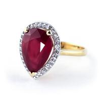 Ruby and Diamond Halo Ring 5.35ct in 9ct Gold