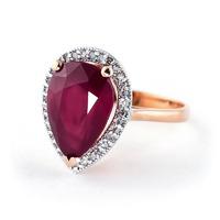 Ruby and Diamond Halo Ring 5.35ct in 9ct Rose Gold