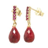 Ruby Briolette Stud Earrings 7.0ctw in 9ct Gold